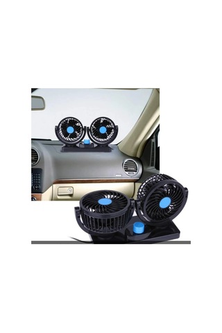 Point 360 Dönebilir 12V Araç Içi Torpido Üstü Çift Fanlı Oto Vantilatör