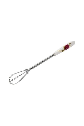 Küçük Boy Kahve Çırpıcı Mini Porselen Saplı Süt Yumurta Çırpıcı 20 Cm Desenli Küçük Karıştırıcı Beyaz