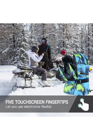 Geeroyoo Kışlık Kayak Eldiveni Sgm-163 - Kırmızı Beyaz Desen, M Boy, Poliester Malzeme Beyaz - Kırmızı