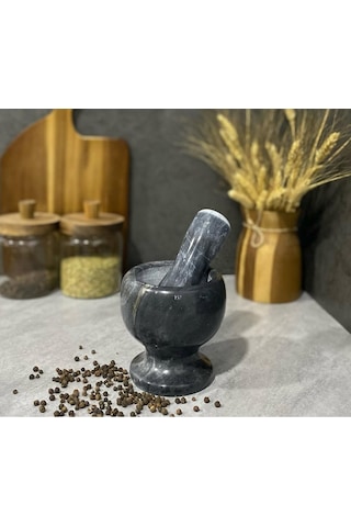 Siyah Yekpare Havan, Mermer Havan, Gerçek Mermer Oyma Havan