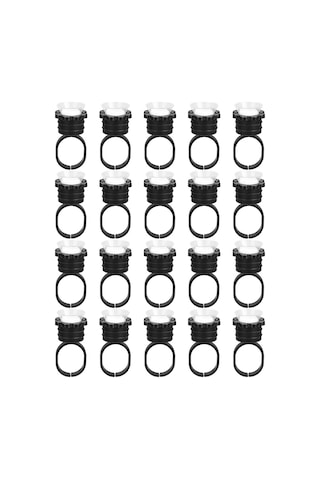 Samdoo Tek Kullandım Kalın Biriktirici Dövme Pigment Yüzük Bardakları 20 Adet - İçin Boya Saklama, Kolay Renklendirme, İğneyi Koruma