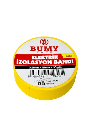 Bumy Elektrik Bandı 0.13mm X 19mm X 10 Yds Sarı