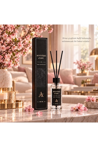 Premium Oda Kokusu Bambu Çubuklu Beyaz Şişe 100 Ml Kiraz Çiçeği