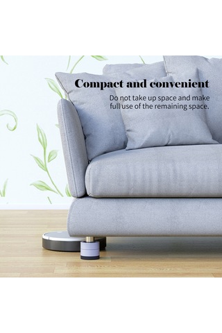 Fosenze 4 Adet Yüksekliği Artıran, Kaymayı Ve Titremeyi Önleyen Ev Aleti Paspası - Islaklıktan Koruma, Gürültüyü Azaltma, Gri Renk Gri