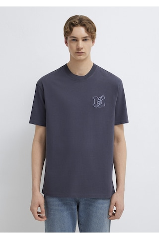 Mavi - Mj Logo Detaylı Gri Tişört 0612885-70101