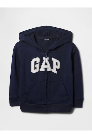 Erkek Bebek Gap Logo Relaxed Fermuarlı Sweatshirt Lacivert-6033 Lacivert