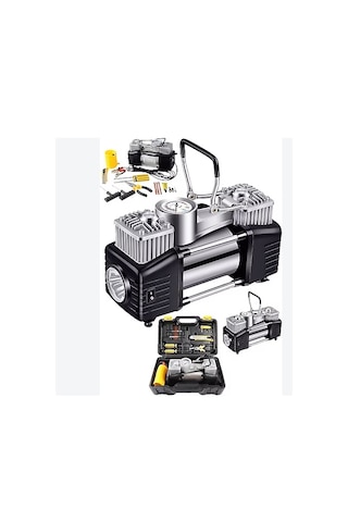 Ecole 12 Volt Kompresör Mini Araç Kompresörü Güçlü Çift Piston Kompresör 12pcs Diğer