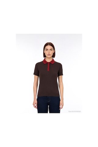 Yargıcı Regular Polo Yaka Kısa Kol Kazak 26kktr2134x 003 Kahverengi