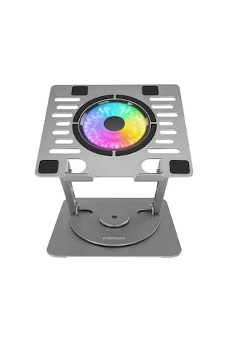 Addison Ad-rc35 360 Derece Dönebilen Fanlı Rgb Işıklı Metal Laptop Stand Kdo