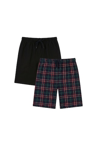 Buratti Pamuklu Regular Fit Bağlamalı Cepli 2'li Pijama Paket Şort Erkek Şort 6574004s2 Siyah-yeşil