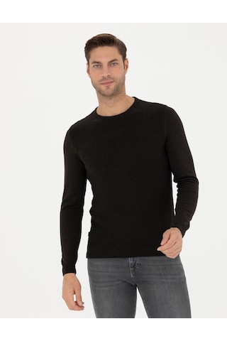 Pierre Cardin Erkek Kahverengi Triko Kazak 50281819-vr029 Kahverengi
