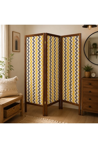 Kumaş Paravan 3 Kanat Seperatör Ahşap Kumaşlı Panel 6053