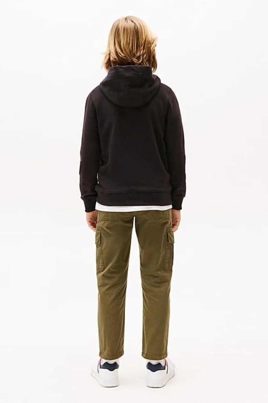 Tommy Hilfiger Unisex Çocuk Th Essential Hoodie Kapüşonlu Sweatshirt - Siyah-10984 Black