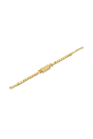 İmitasyon Altın Kaplama Arpa Zincir Desenli Külçe Bileklik Blk-1153 Altın