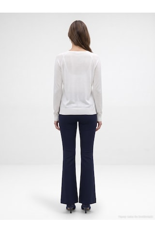 Dilvin 73037 Fermuar Detaylı Flare Pantalon-k.lacivert