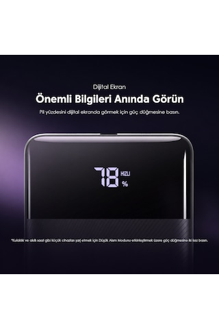 Oraimo 10000 Mah 22.5w Powerbank Opb-7100q Speed Black Siyah - Koyu Gri