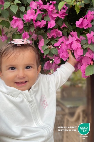 Bebek/cocuk Nakış Detaylı Fermuarlı Sweatshirt Pembe