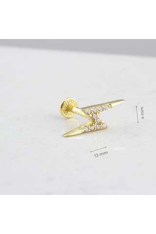 Glorria Altın Şimşek Tragus Piercing Çok Renkli 70555533