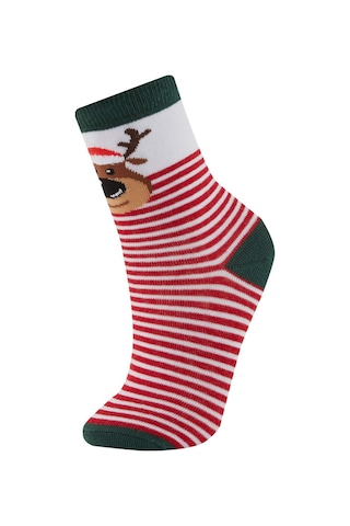 Defacto Kız Çocuk Yılbaşı Temalı 2'li Pamuklu Uzun Çorap B5362A8NSKR1