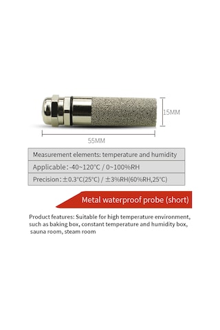 Mufunye Xy-md04 Metal Probe Sıcaklık Nem Sensörü, Rs485 Modbus İle Gerçek Zamanlı İzleme, Su Geçirmez, Endüstriyel Kullanim, Yüksek Sıcaklık Dayanimi