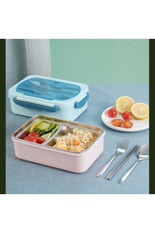 Jian Fan Yeni 304 Paslanmazçelik Bölmeliöğle Yememe Kutusu Ofis Çalışanıögrenciocuk Sızdırmazıyalımıöğle Yememe Kutusu Pembe