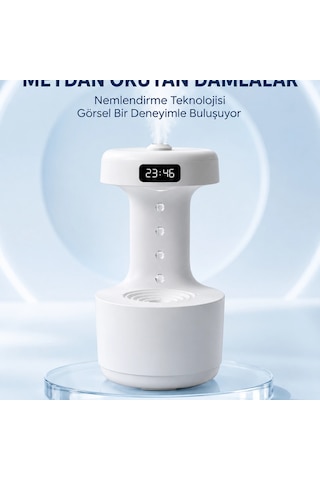 Dekoratif Hava Nemlendirici 800 Ml Sessiz Aroma Difüzör Anti Yerçekimi Su Efektli