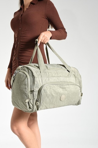 Unisex Kabin Boy Çapraz Askılı Omuz Çantası Seyehat Spor Çantası Hafif Klinkır Kumaş 40 25 Cm Bej