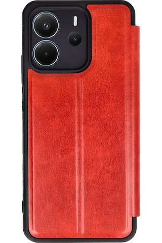 Newface Xiaomi Redmi Note 14 4g Kılıf Flip Cover Glblseme - 42 - Kırmızı