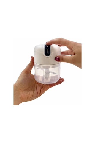 Qianfan Sarjlı Mini El Rondosu Çelik 3 Bıçaklı 250 Ml Hazneli