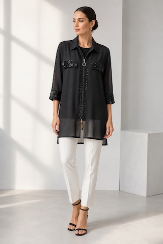 Bihan Store Aynalı Pul Detaylı Şifon Tunik Ve İç Badi İkili Takım Y26-9736-siyah SİYAH
