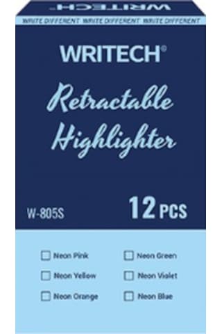 Wrıtech W-805s Basmalı Fosforlu Kalem Neon Mavi - 12'li Kutu