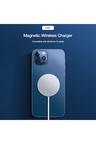Honmex iPhone Uyumlu 12 Serisi İçin 15w Hızlı Şarj, Magsafe Manyetik Kablosuz Şarj Cihazı, Taşınabilir Ve Güvenli Kullanım