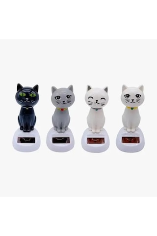 Güneş Enerjili Solar Sallanan Kedi Figürü