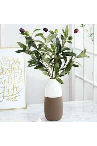 Yapay Zeytin Dalı 45cm 4 Meyveli Yapay Çiçek
