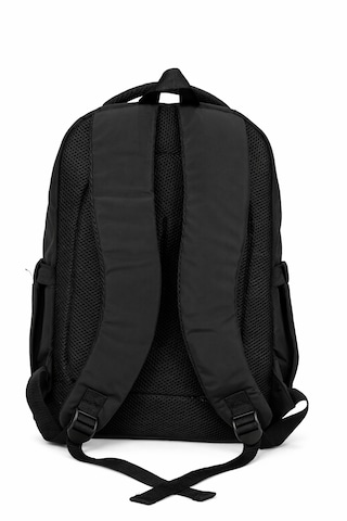 Beşiktaş Lisanslı 3 Bölmeli Siyah Paraşüt Kumaş Sırt Çantası - Laptop Bölmeli Okul Çantası