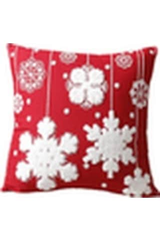 Hombey Noel Eve Deco Yastık Kılıfı, Pamuk Kumaşı, 45x45cm, Havlu Dikiş Desenli, Gizli Fermuar, Ev Dekorasyonu Hediyelik Ürün Diğer
