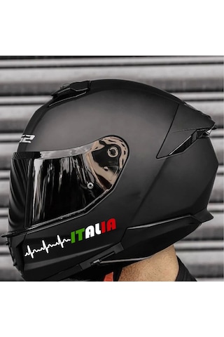 Kalp Ritimli Italy Yazı Sticker - Araba Oto Motosiklet Cam Sticker - 00078 30 Cm