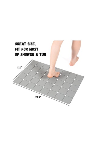 Dln Shop 2 Adet Küvet Ve Duş Paspası Vantuzlu Kaymaz Yumuşak Silikon Banyo Paspası 45 X 70 Cm V-161 Gri