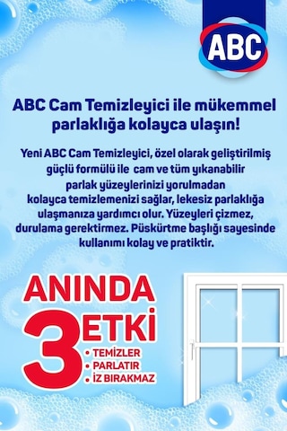 Abc Cam Temizleyici Fırsat Paketi 750 Ml + 750 Ml