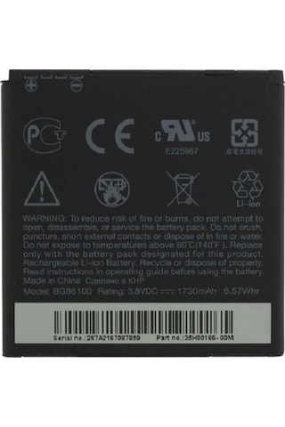 Senalstore Htc Evo 3d / Sensation Xe Uyumlu Batarya Pil Bg86100