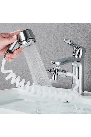 Novahub 4 Adet Ev Banyo Lavabo Musluğu Püskürtücü Seti, Duvara Montaj Kolay Kurulum, Uzatma, Meme Duş, Vantuzlu Diğer