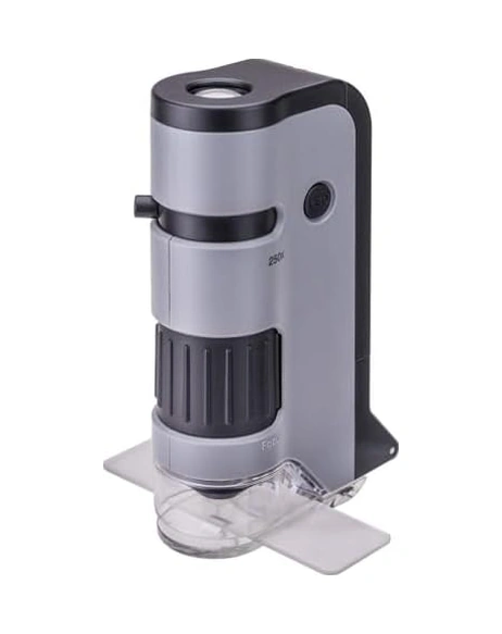 Mp-250 Microflip 100-250x Led Işıklı Cep Mikroskobu Akıllı Telefon Digiscoping Adaptör Klipsli, Gri Beyaz