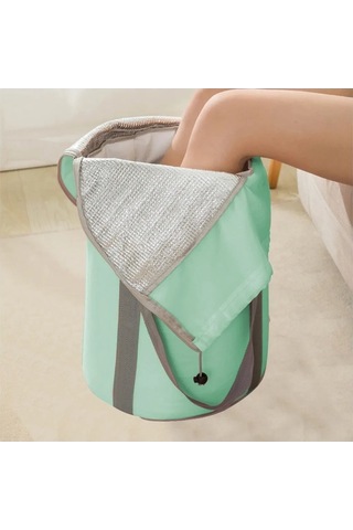 Fortunelane Taşınabilir Katlanabilir Ayak Spa Kovalı, Isı Dayanıklı Peva İç Katmanlı, Seyahat/ev İçin Depolama Çantasıyla Ayak Sı Mavi