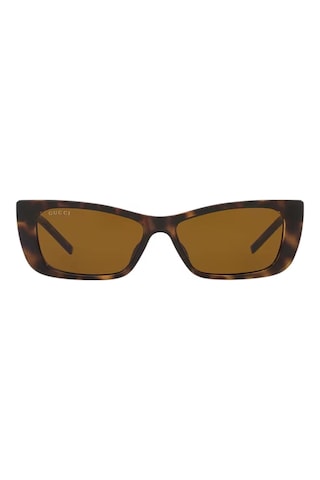 Gucci Gg 1681s 004 53 Kadın Cat Eye Kırçıllı Kahverengi Kemik Güneş Gözlüğü Kahverengi