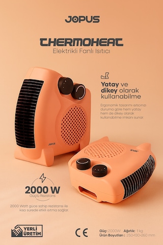Jopus JO-FI001 2000 W Fanlı Isıtıcı Somon