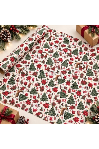 Yılbaşı Hediye Paketleme Kağıdı 35x50 Cm 10 Adet Yılbaşı Temalı Hediye Ambalaj Ve Süsleme Kağıdı