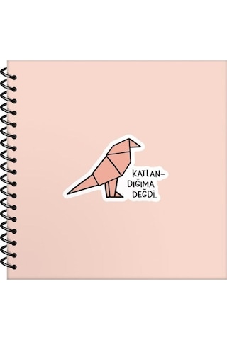 Çizgili Defter 16 X 15 Cm Katlandığıma Değdi 50 Yaprak Pembe