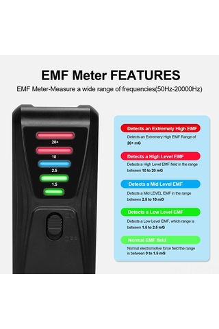 Fosenze El Tipi Elektromanyetik Radyasyon Testeri 5 Led İle Ev Aletleri Manyetik Alan Dedektörü Pil Dahil Değil