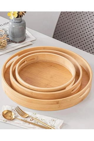 Kapris Home 3'lü Bambu Tepsi Kap-116