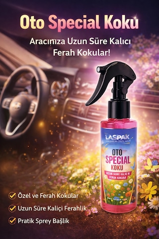 Special Sprey Oto Kokusu Uzun Süre Kalıcı Ferah Araç Parfümü 100 Ml 100